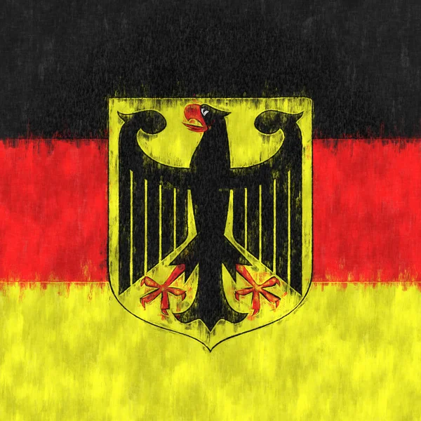 Germany Oil Painting German Emblem Drawing Canvas — Stock Photo, Image
