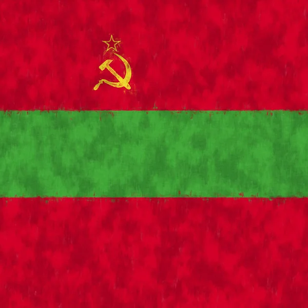 Peinture Huile Transnistrie Transnistrie Emblème Dessin Toile — Photo