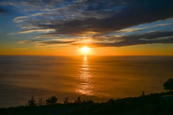 Sun Setting Pacific Ocean Big Sur California — Stock Photo, Image