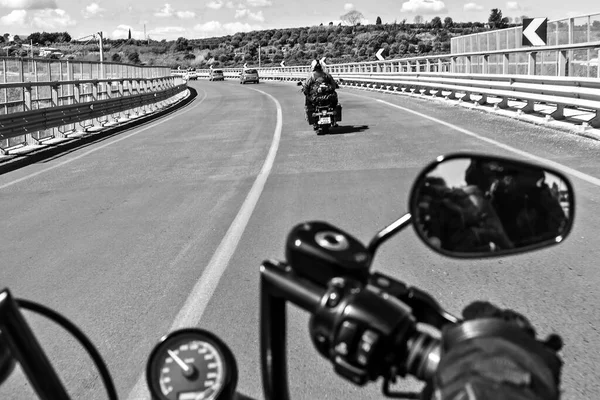 Sicily Italy April 2014 Members Malta Chapter Riding Harley Davidson — Stock Photo, Image