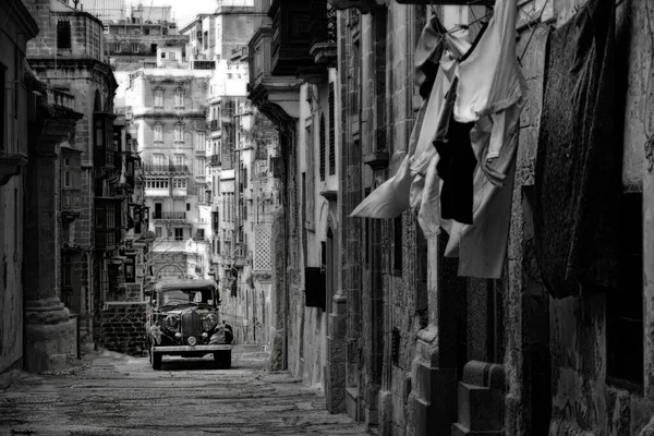 Una Delle Strade Valletta Alla Fine Degli Anni All Inizio — Foto Stock