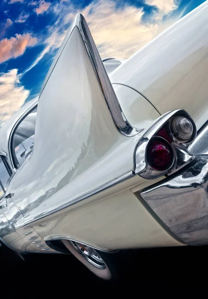 Los Coches Clásicos Americanos Con Aletas Tiburón Son Eptomo Una —  Fotos de Stock