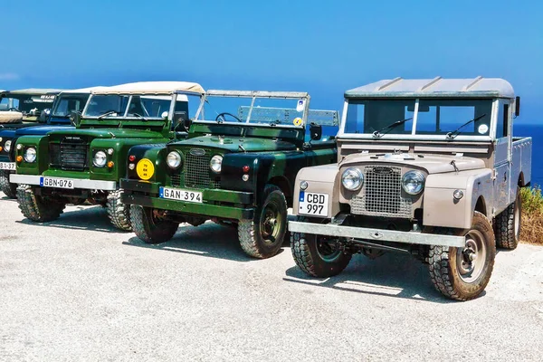 Gozo Malta August 2015 Land Rover Ägare Från Malta Samlas — Stockfoto