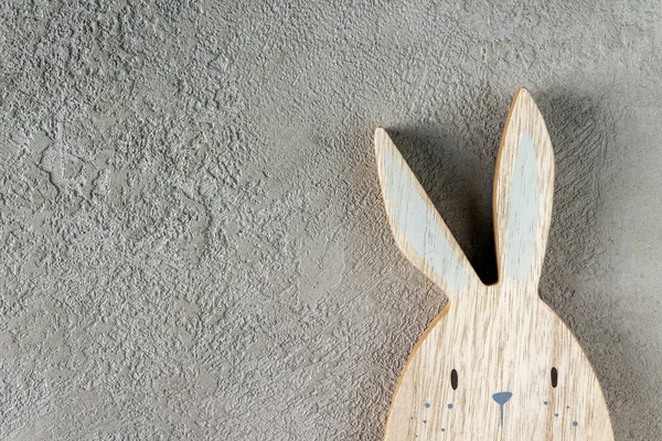 Easter Wooden Bunny Copy Space — Stock Photo, Image
