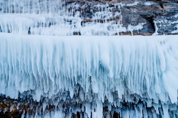 Pedaços Gelo Bonito Fechar Grande Geleira Inverno — Fotografia de Stock