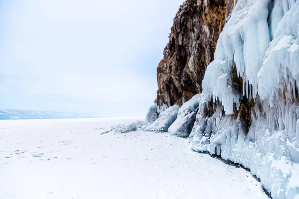 Grande Rocha Com Uma Geleira Congelada Mar Norte Aquecimento Global — Fotografia de Stock
