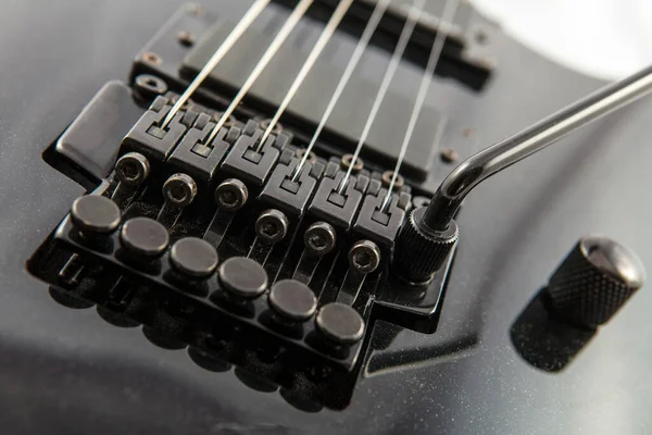 Elektrická Kytara Detail Záběry Přes Bílé Pozadí — Stock fotografie