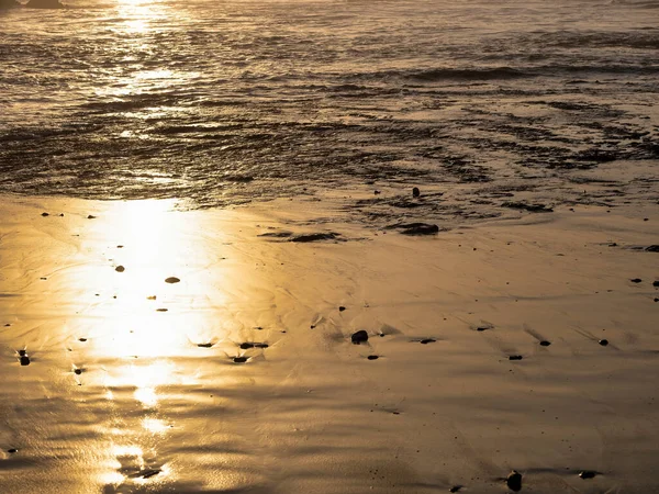 Reflexão Sol Hora Ouro Areia — Fotografia de Stock