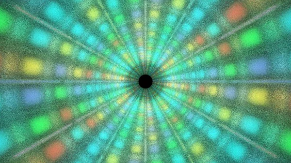 Stage Light Tunnel. Green screen background. 3d Rendering.