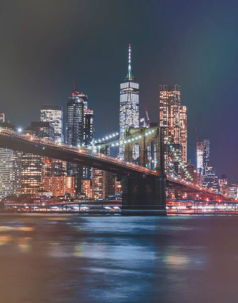 Skyline Manhattan Brooklyn Bridge New York — Stockfoto