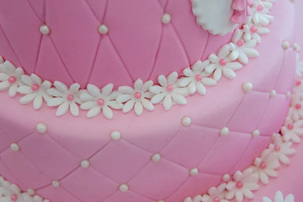Szczegóły Dotyczące Ciasta Różowo Cukierniczego — Zdjęcie stockowe