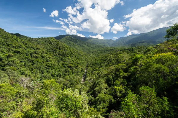 Hermosa Vista Verde Valle Selva Tropical Atlántica Parque Itatiaia Río — Foto de Stock