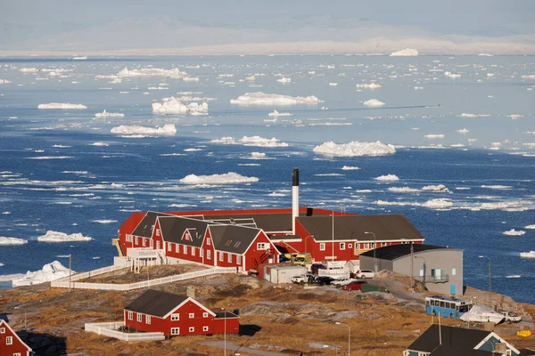 Cidade Artística Típica Cercada Por Grandes Icebergs — Fotografia de Stock