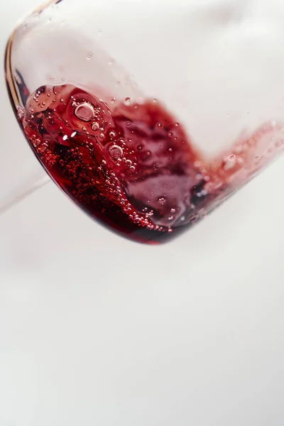 Closeup Tiro Vinho Tinto Copo Vinho — Fotografia de Stock