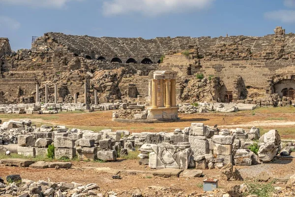 Strana Turecko 2021 Starověké Město Straně Provincii Antalya Turecku Slunečného — Stock fotografie