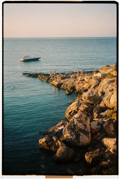People Enjoying Summer Life Mediterranean Boat — Stock Photo, Image