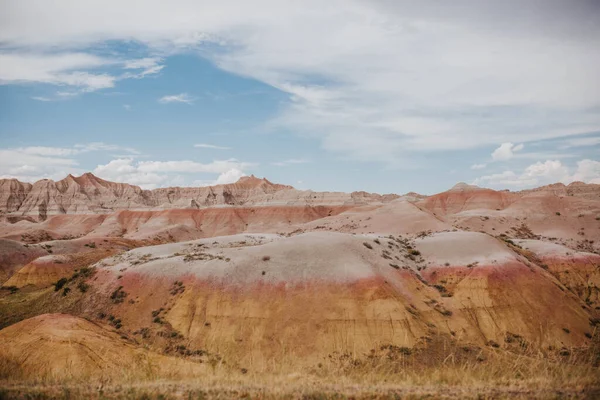 Badlands National Park Nella Nuvolosa Giornata Estiva Luglio — Foto Stock