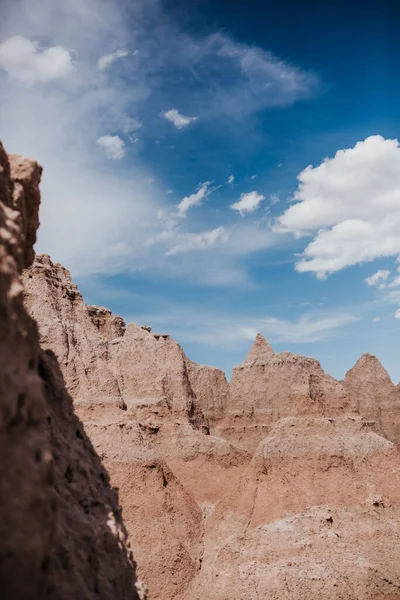 Badlands Nationalpark Molnig Sommardag Juli — Stockfoto