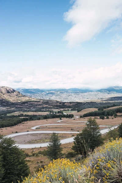 Een Kronkelende Patagonale Weg Cerro Castillo Chili — Stockfoto