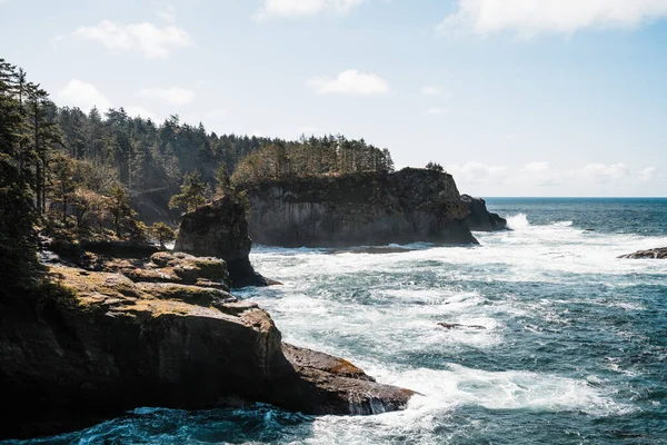 Hoge Kliffen Bij Cape Flattery Aan Kust Van Washington — Stockfoto