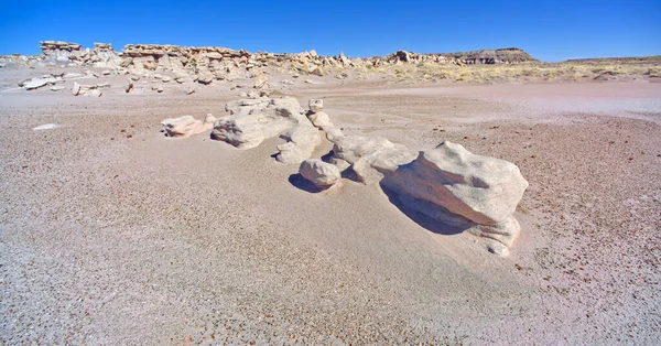 ペトリファイドフォレスト国立公園内の悪魔の遊び場での砂岩の形成アリゾナ州は 忍び寄る怪物に似ています — ストック写真