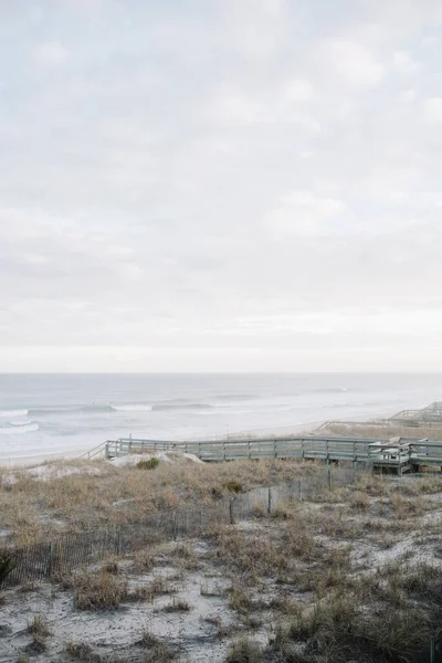 Wydmy Promenada Widok Carolina Beach Karolina Północna — Zdjęcie stockowe