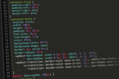 Bilgisayar Ekranının CSS Kod Görüntüsü