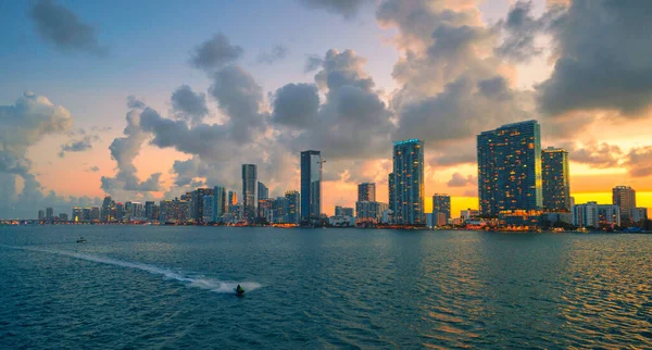 Панорама Заката Майами Флорида — стоковое фото