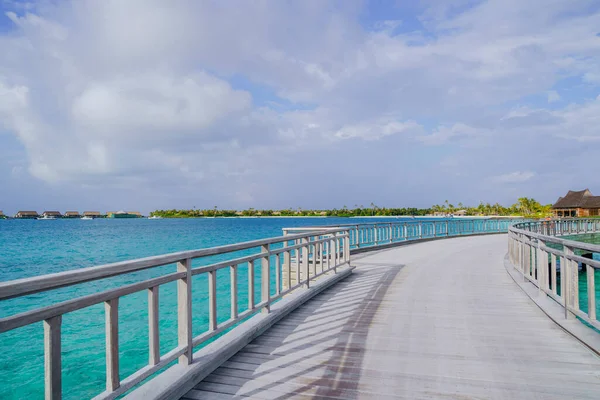 Okyanus ve köprünün manzarası.