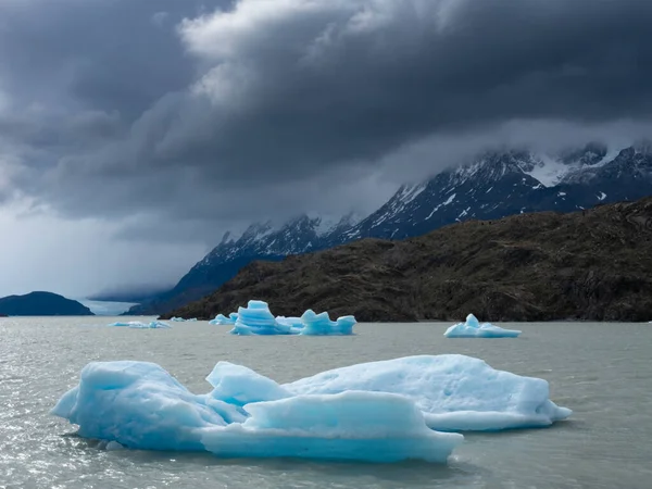 Ledovce Plovoucí Jezeře Poblíž Kontinentálního Ledového Pole — Stock fotografie