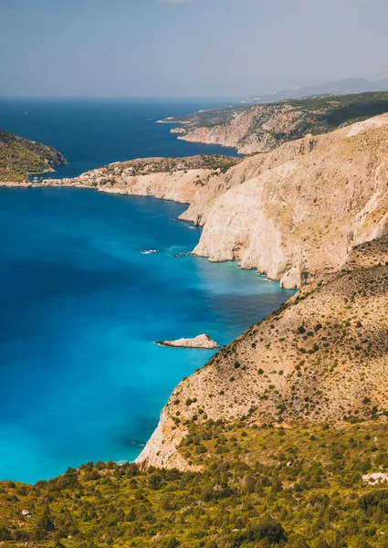 Assos Coast Clear Sky Azure Water Ionian Sea Kefalonia Greece — Stock fotografie