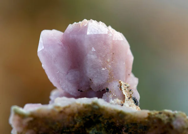 Рожевий Кварцовий Мінеральний Зразок Кам Яний Камінь Геологія Дорогоцінний Кристал — стокове фото