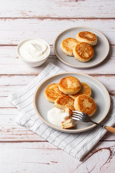 Cottage Cheese Pancakes Kitchen Table — Photo
