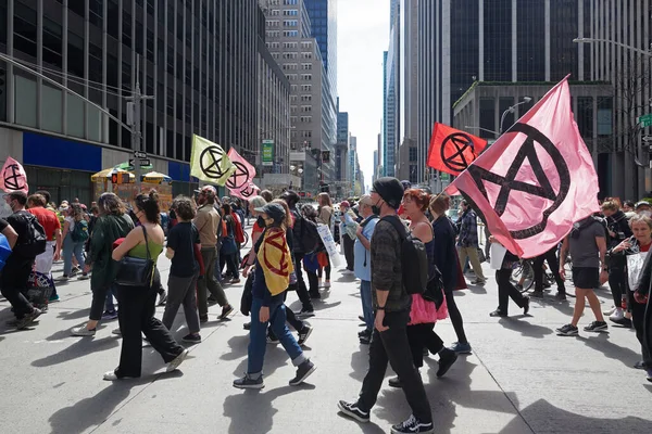 マンハッタンでの絶滅反乱のデモ — ストック写真