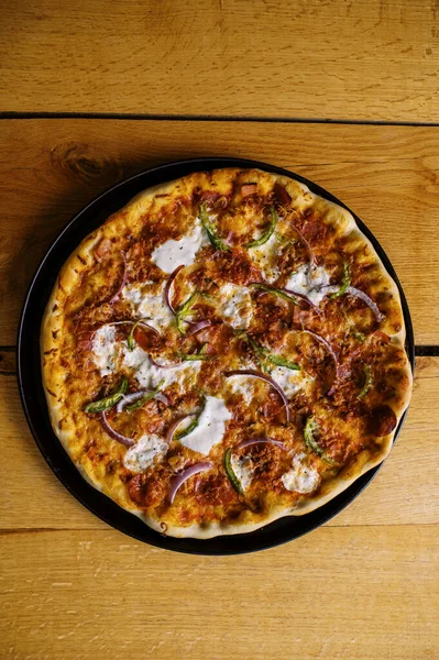View Homemade Pizza Pie Table — Fotografia de Stock
