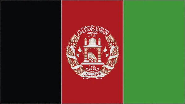 Afghanistan Embroidery Flag Afghan Emblem Stitched Fabric Embroidered Coat Arms — Stock fotografie