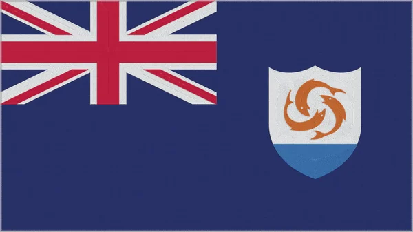 Drapeau Broderie Anguilla Anguilla Emblème Tissu Cousu Armoiries Brodées Pays — Photo