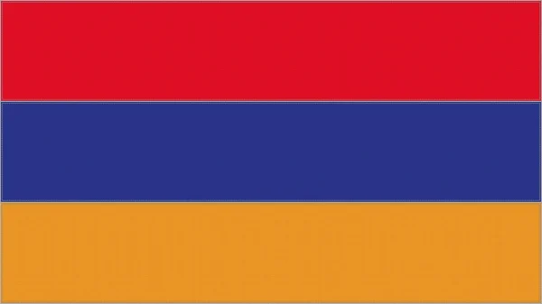 Arménská Vyšívací Vlajka Arménský Znak Šitý Tkaninou Vyšívaný Erb Textilní — Stock fotografie