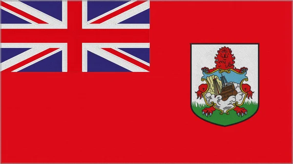 Borduurvlag Van Bermuda Bermuda Embleem Gestikt Stof Geborduurd Wapen Land — Stockfoto