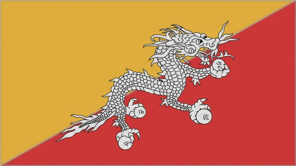 Bhutan Stickfahne Bhutan Emblem Genähten Stoff Besticktes Wappen Land Symbol — Stockfoto