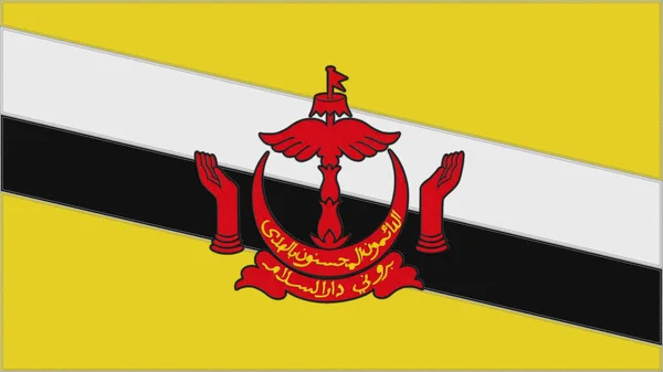 Brunei Embroidery Flag Emblem Stitched Fabric Embroidered Coat Arms Country — Zdjęcie stockowe