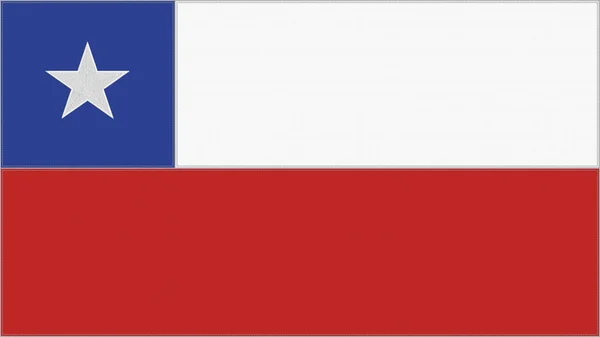 Chile Stickt Flagge Chilenisches Emblem Aus Stoff Genäht Besticktes Wappen — Stockfoto