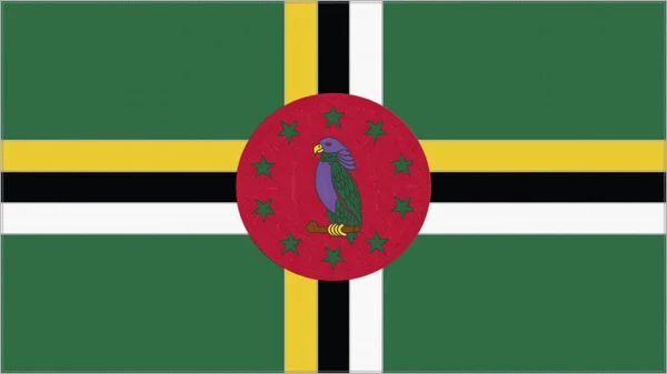 Σημαία Κεντήματος Ντομίνικα Έμπλεμ Ραμμένο Ύφασμα Κεντημένα Χέρια Υφασμάτινο Σύμβολο — Φωτογραφία Αρχείου
