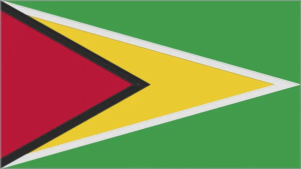 Drapeau Broderie Guyana Emblème Tissu Cousu Armoiries Brodées Pays Symbole — Photo