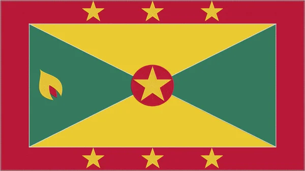 Drapeau Broderie Grenade Emblème Grenadien Tissu Cousu Armoiries Brodées Pays — Photo