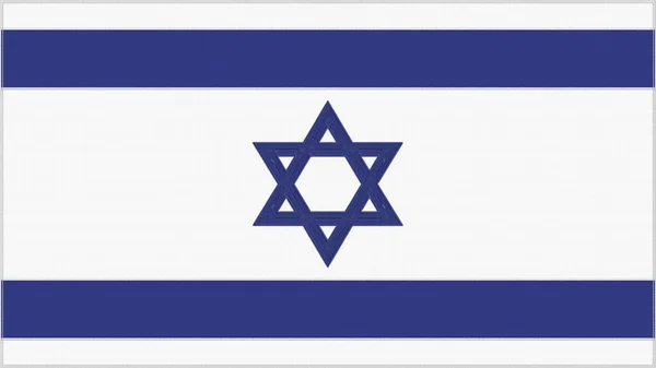 Флаг Израиля Вышивке Израильская Эмблема Вышитой Ткани Вышитый Герб Текстильный — стоковое фото