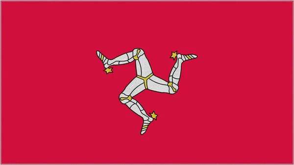 Bandeira Bordado Ilha Man Emblema Tecido Costurado Brasão Armas Bordado — Fotografia de Stock