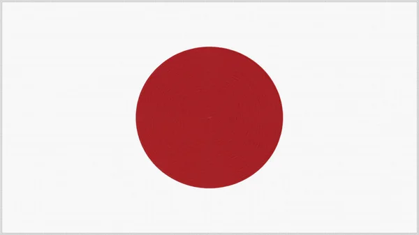 日本刺繍旗 日本のエンブレムステッチ生地 紋章が刺繍されている 国のシンボルテキスタイルの背景 — ストック写真