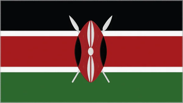 Kenya Embroidery Flag Kenyan Emblem Stitched Fabric Embroidered Coat Arms — Stockfoto