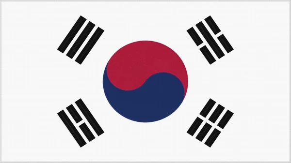 South Korea Embroidery Flag South Korean Emblem Stitched Fabric Embroidered — Stock Photo, Image